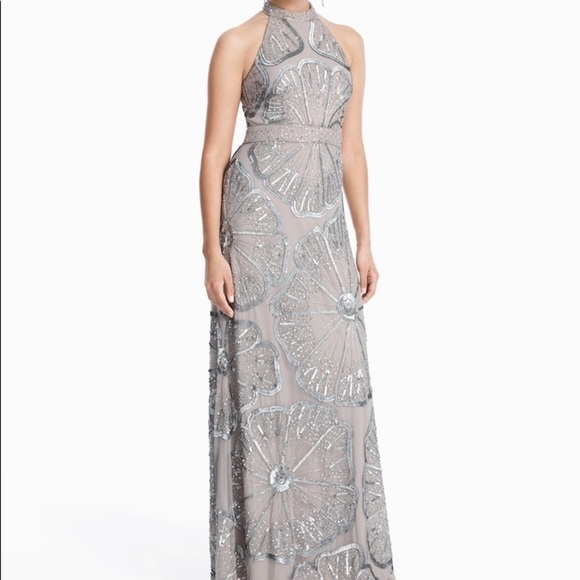 Adrianna-Papell Halter sequins and beads dress - Picture 7 of 10